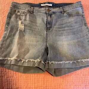 Distressed Denim Shorts